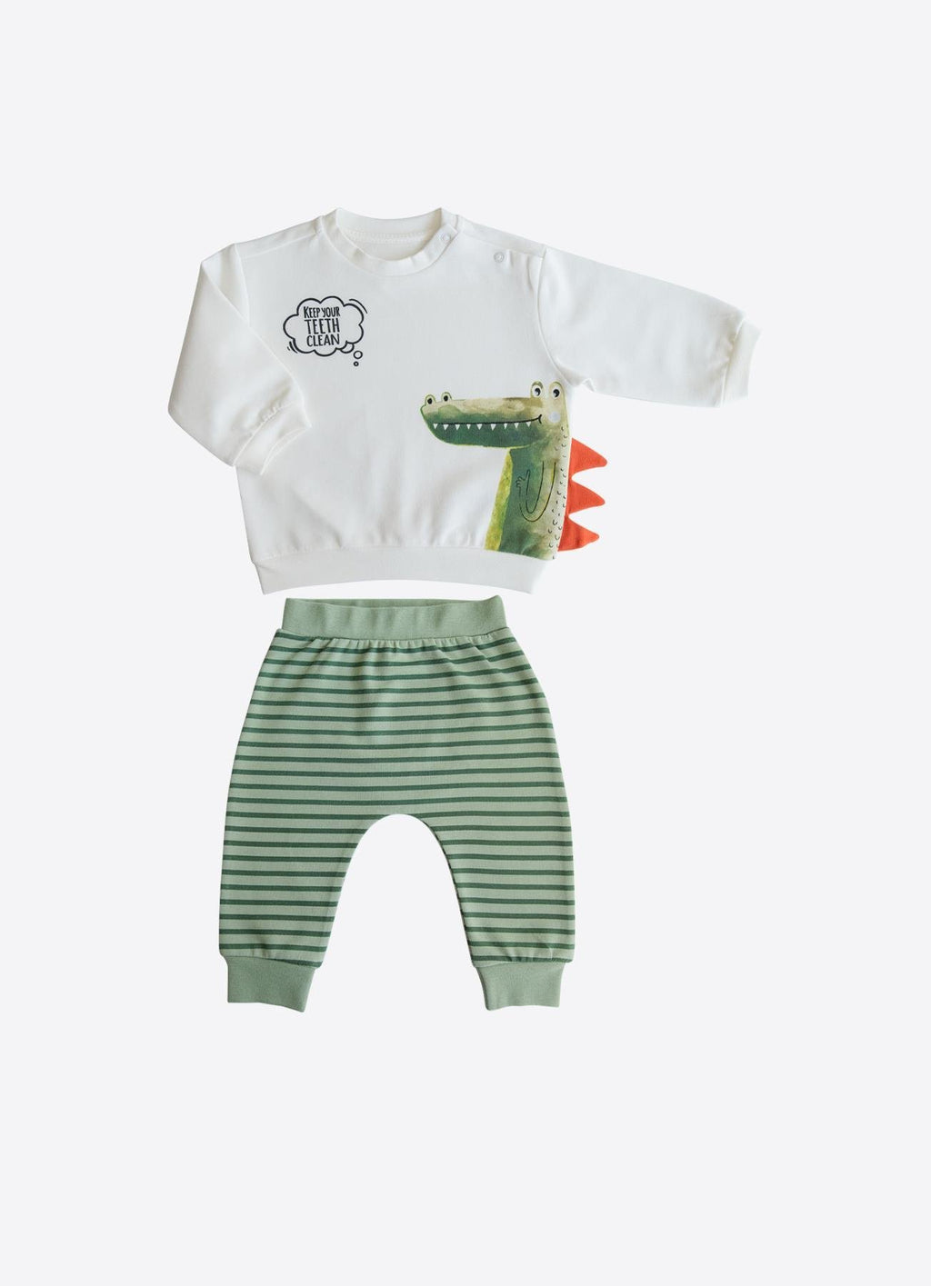 Organik Pamuk Teeth Clean 2’li Yeşil Takım