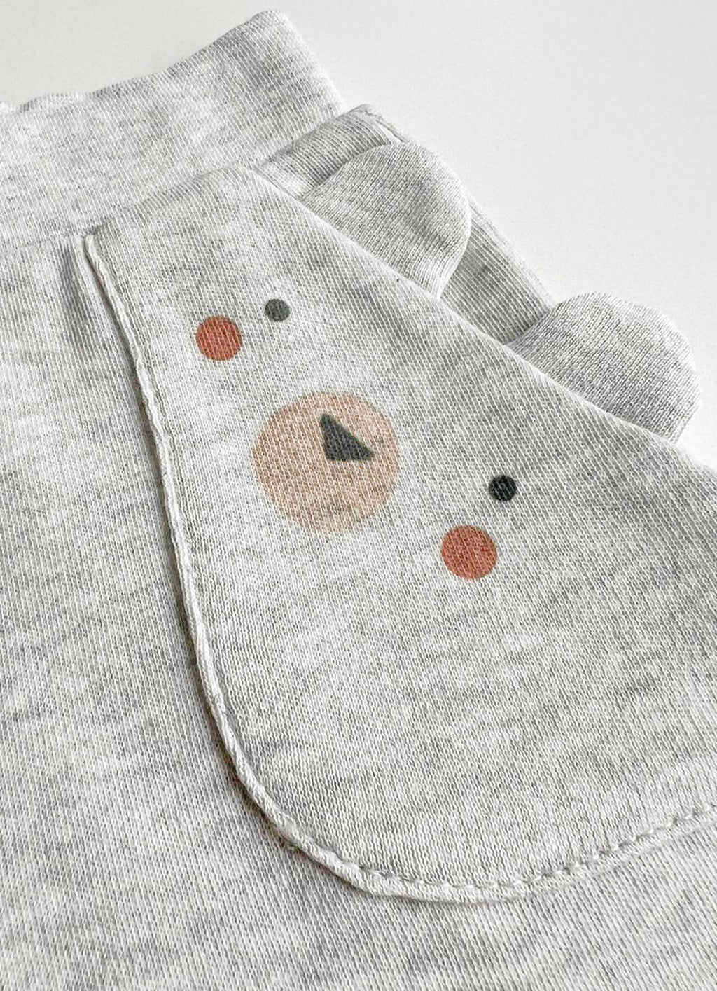 Organik Pamuklu Woodland Kapüşonlu Hırkalı 3'lü Bebek Takımı - Gri Melanj