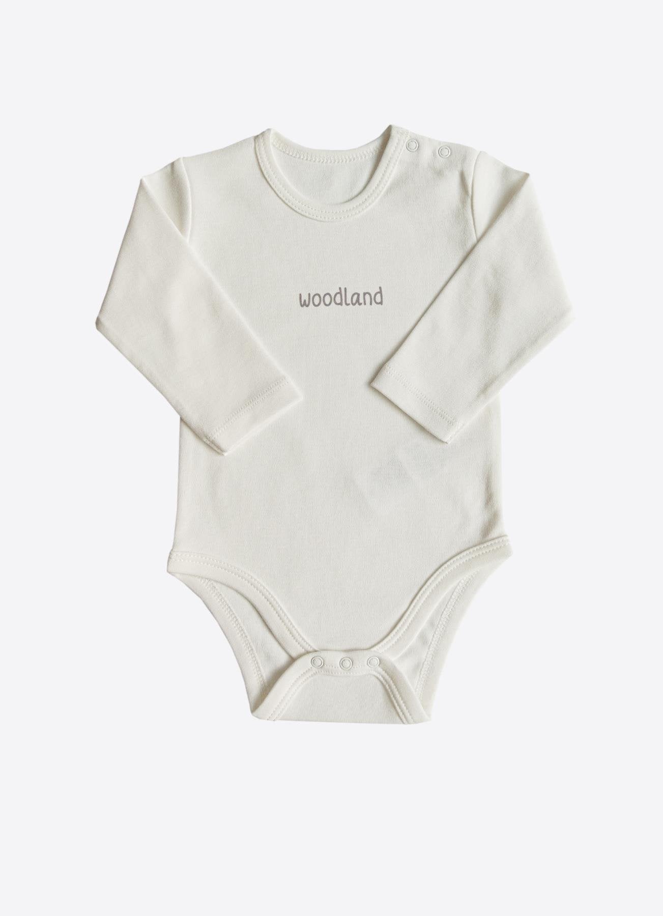 Organik Pamuklu Woodland Kapüşonlu Hırkalı 3'lü Bebek Takımı - Gri Melanj