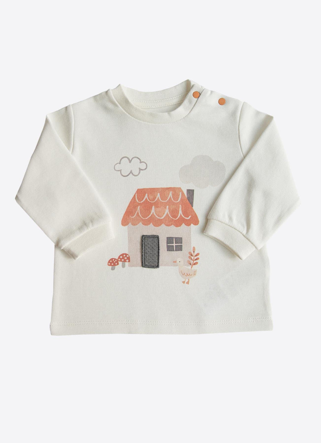 Organik Pamuklu Woodland Omuzdan Patlı 2'li Bebek Takımı - Antrasit Gri