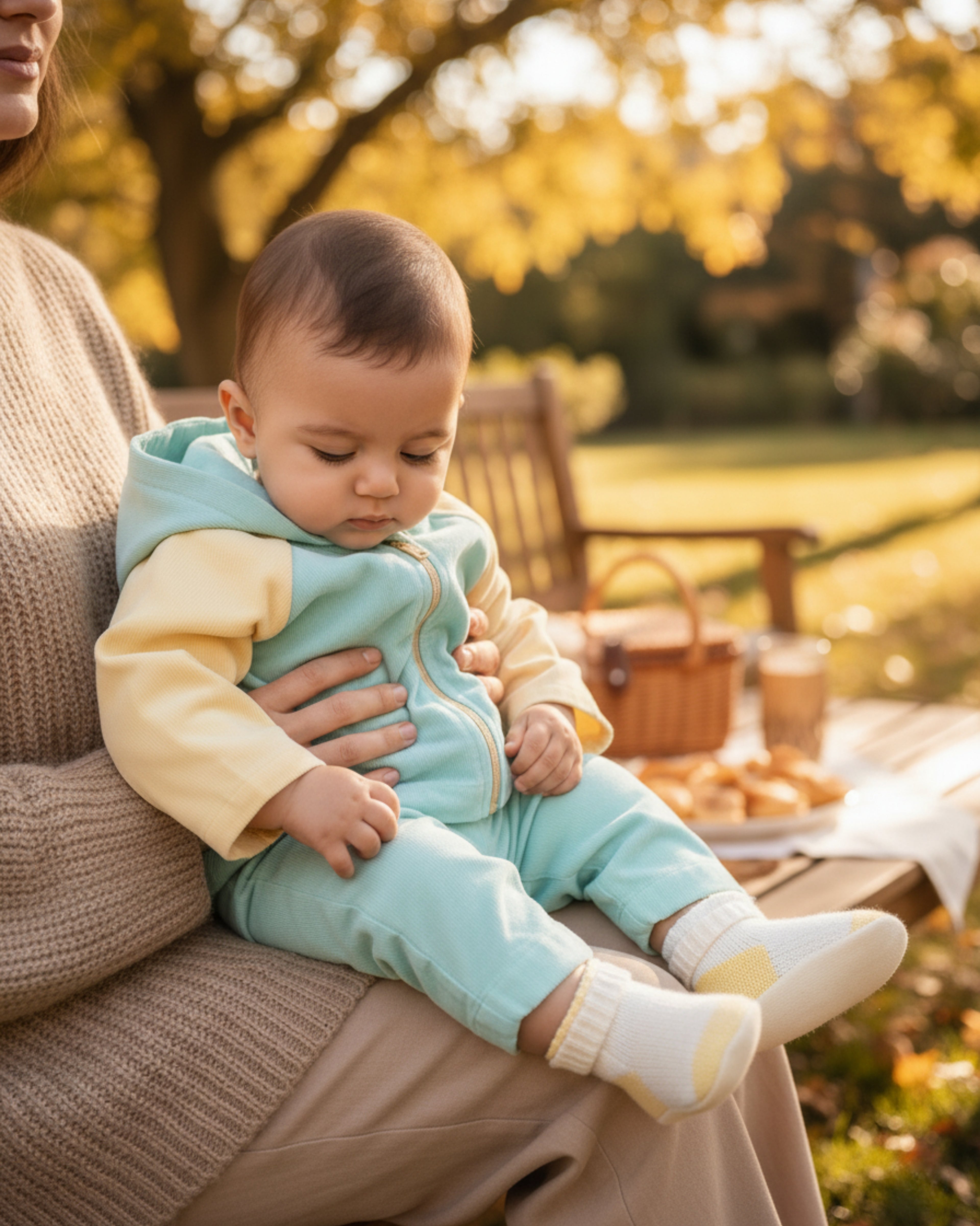 Crystal Baby İnce Fitilli Kadife Kapüşonlu Fermuarlı Ceket – Mint & Limon Sarısı