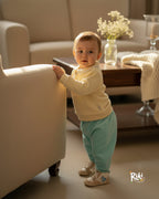 Crystal Baby İnce Fitilli Kadife Havuç Kesim Pantolon – Eggshell Blue