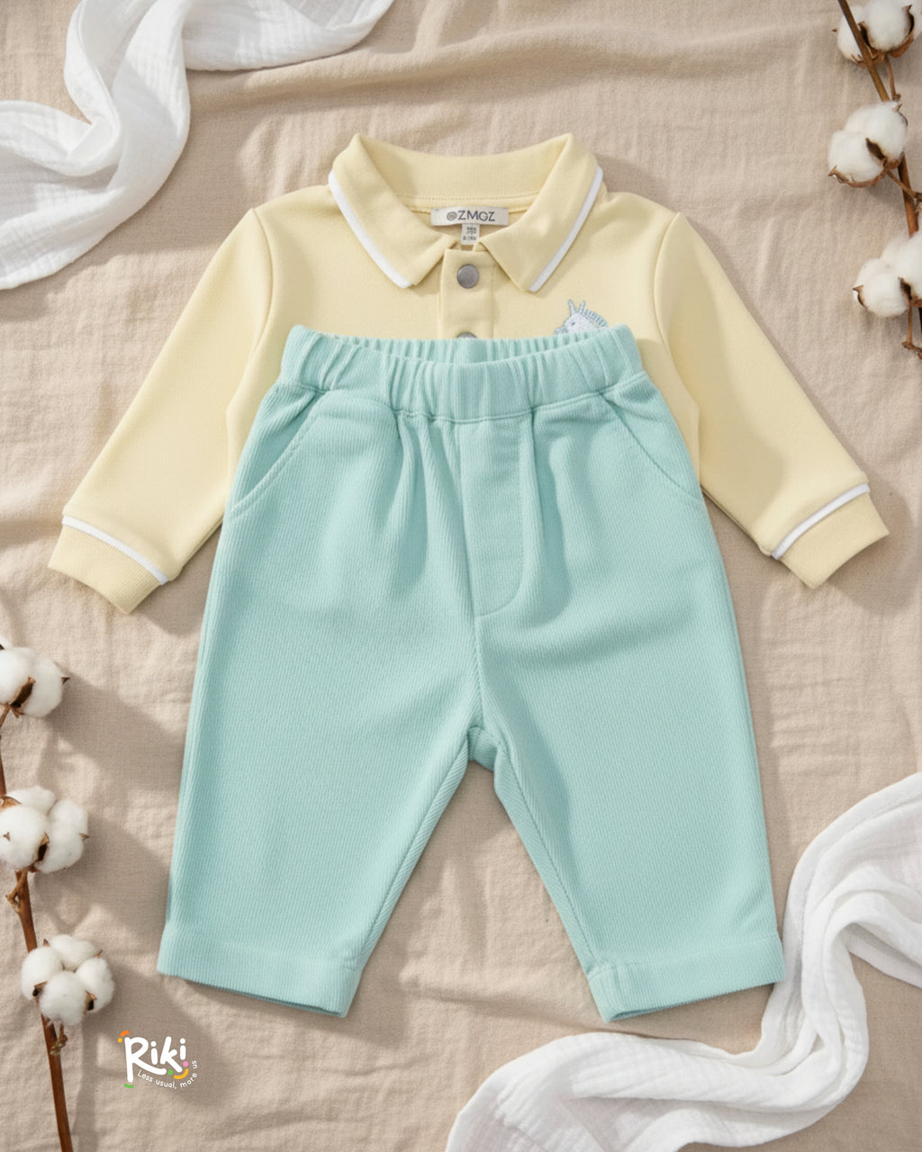 Crystal Baby İnce Fitilli Kadife Havuç Kesim Pantolon – Turkuaz Mint