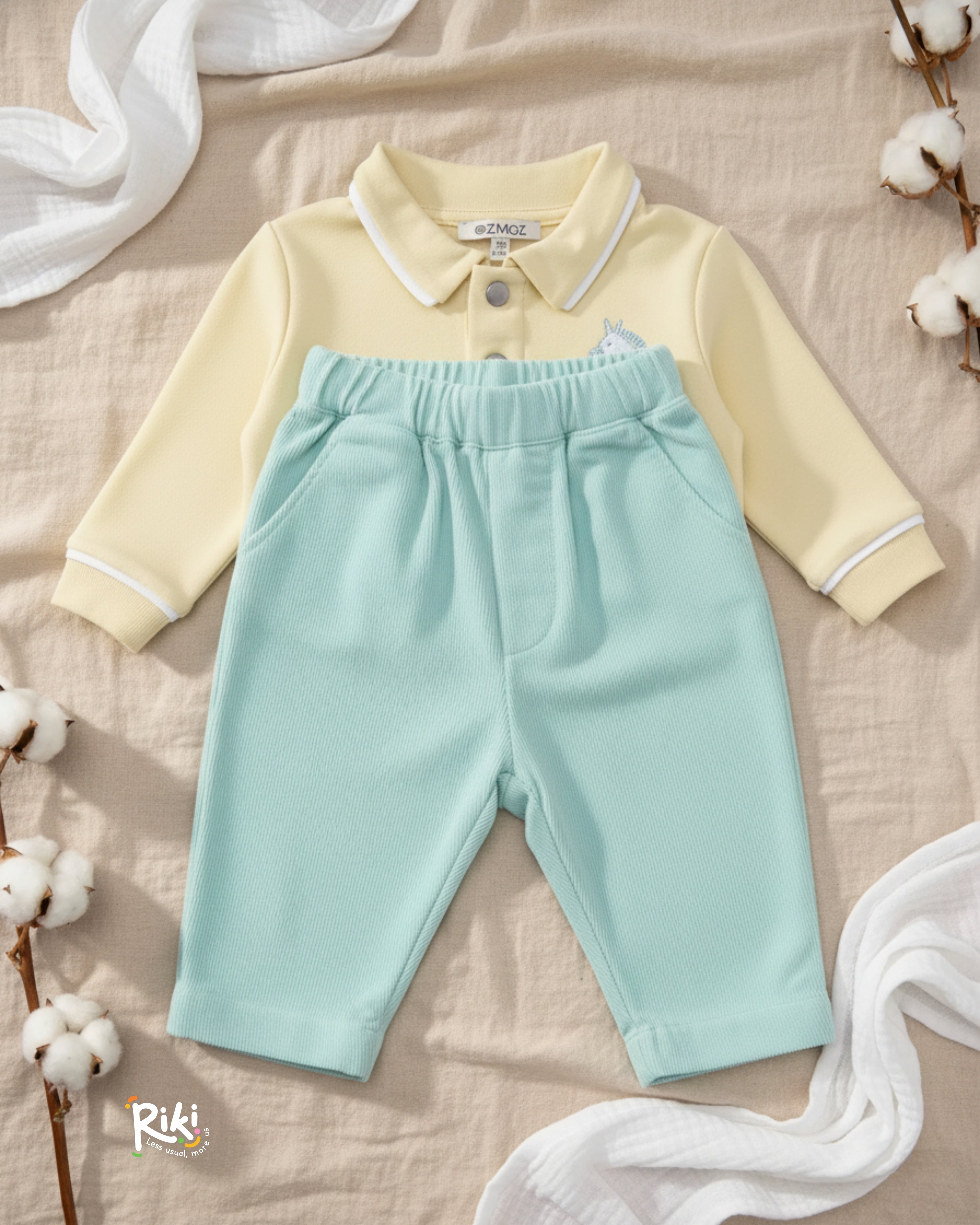 Crystal Baby İnce Fitilli Kadife Havuç Kesim Pantolon – Turkuaz Mint