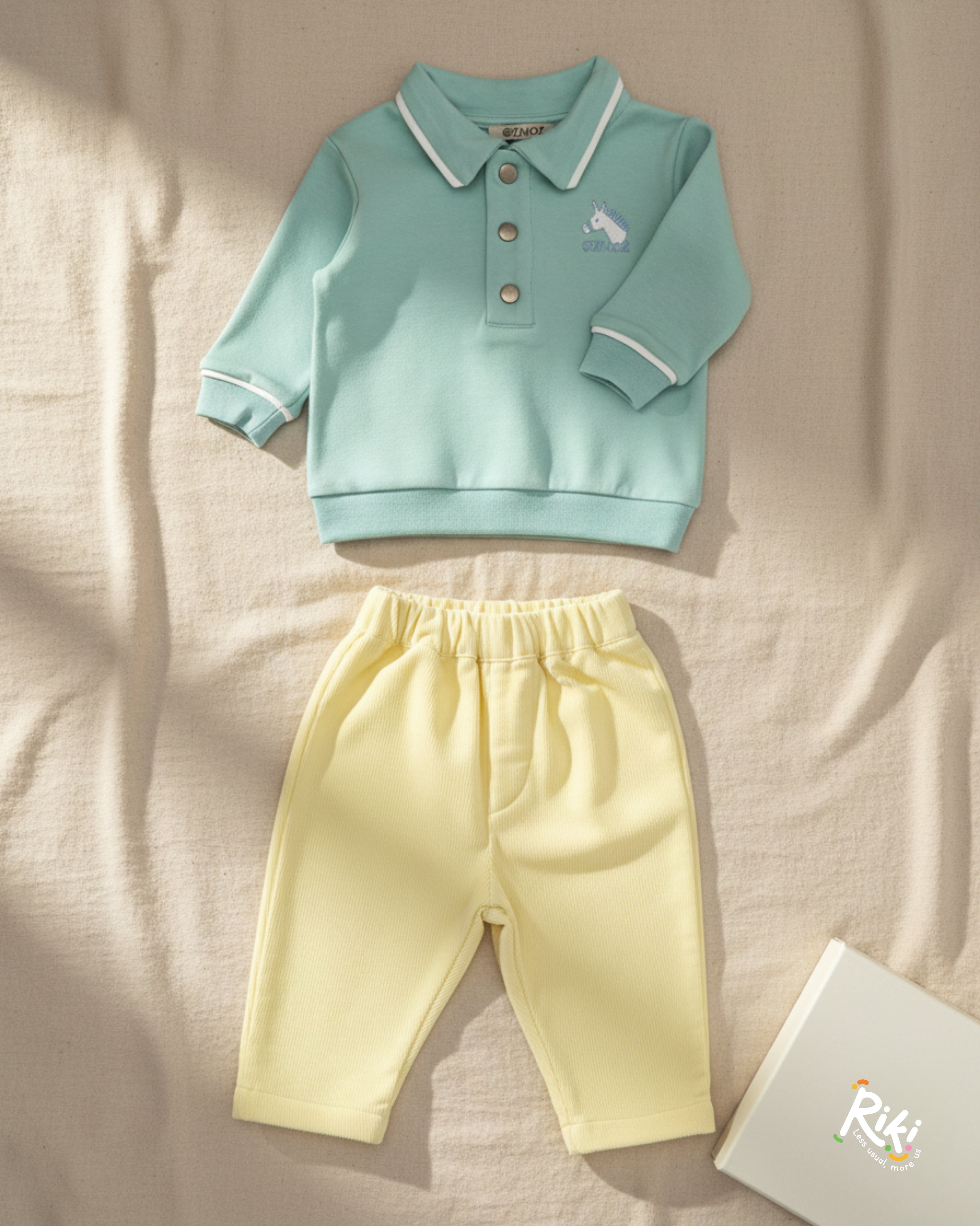 Crystal Baby İnce Fitilli Kadife Havuç Kesim Pantolon – Limon Sarısı