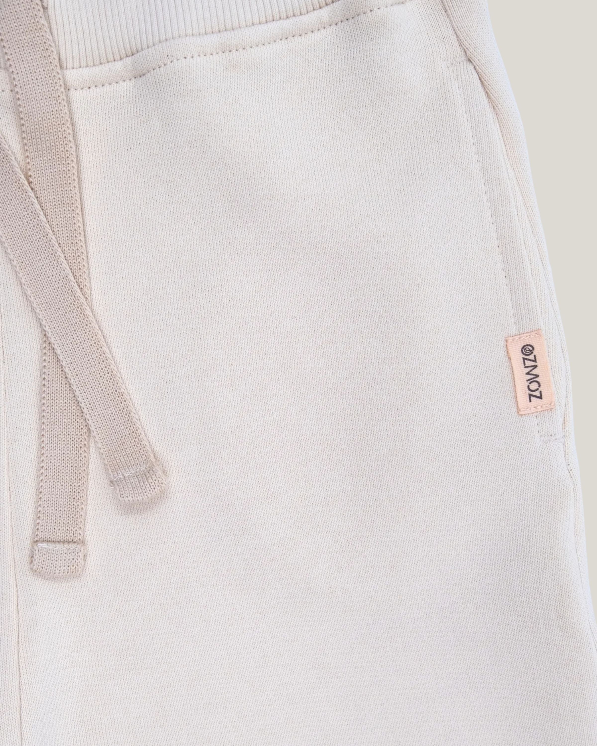 Organik Pamuk GOTS Sertifikalı Bej Bol Paça Kız Çocuk Takım | 5-12 Yaş