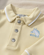 Crystal Baby Organik Pamuk Polo Yaka Uzun Kollu Üst – Hay Yellow