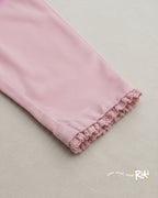 Crystal Baby İnce Fitilli Kadife Dantelli Paça Pantolon – Rose Pink