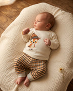 Kitikate organik kuş baskılı bebek pijama 1-6 ay sırtüstü örgü battaniye sabah lifestyle