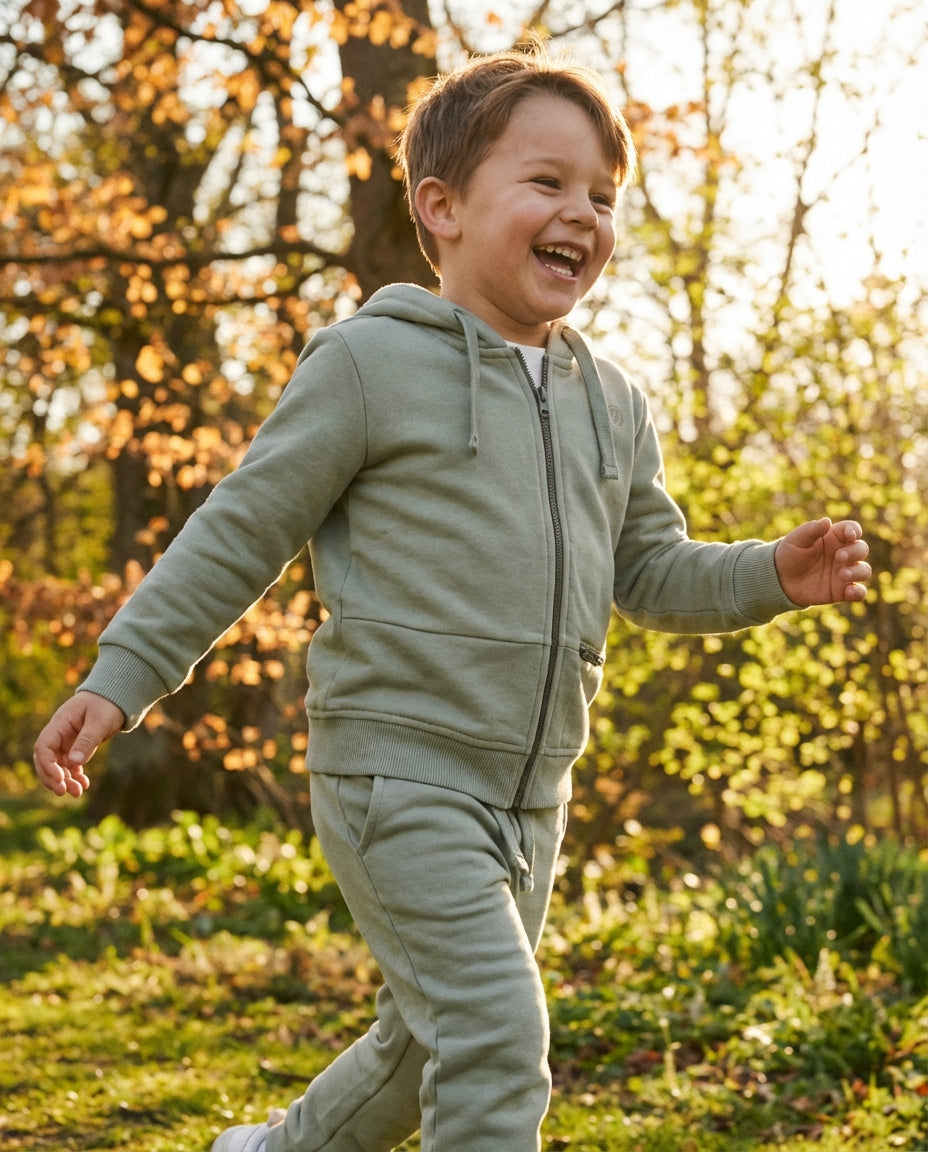 Organik Pamuk GOTS Sertifikalı Sage Yeşili Unisex Çocuk Takım | 2-5 Yaş