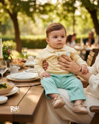 Crystal Baby Organik Pamuk Polo Yaka Uzun Kollu Üst – Hay Yellow