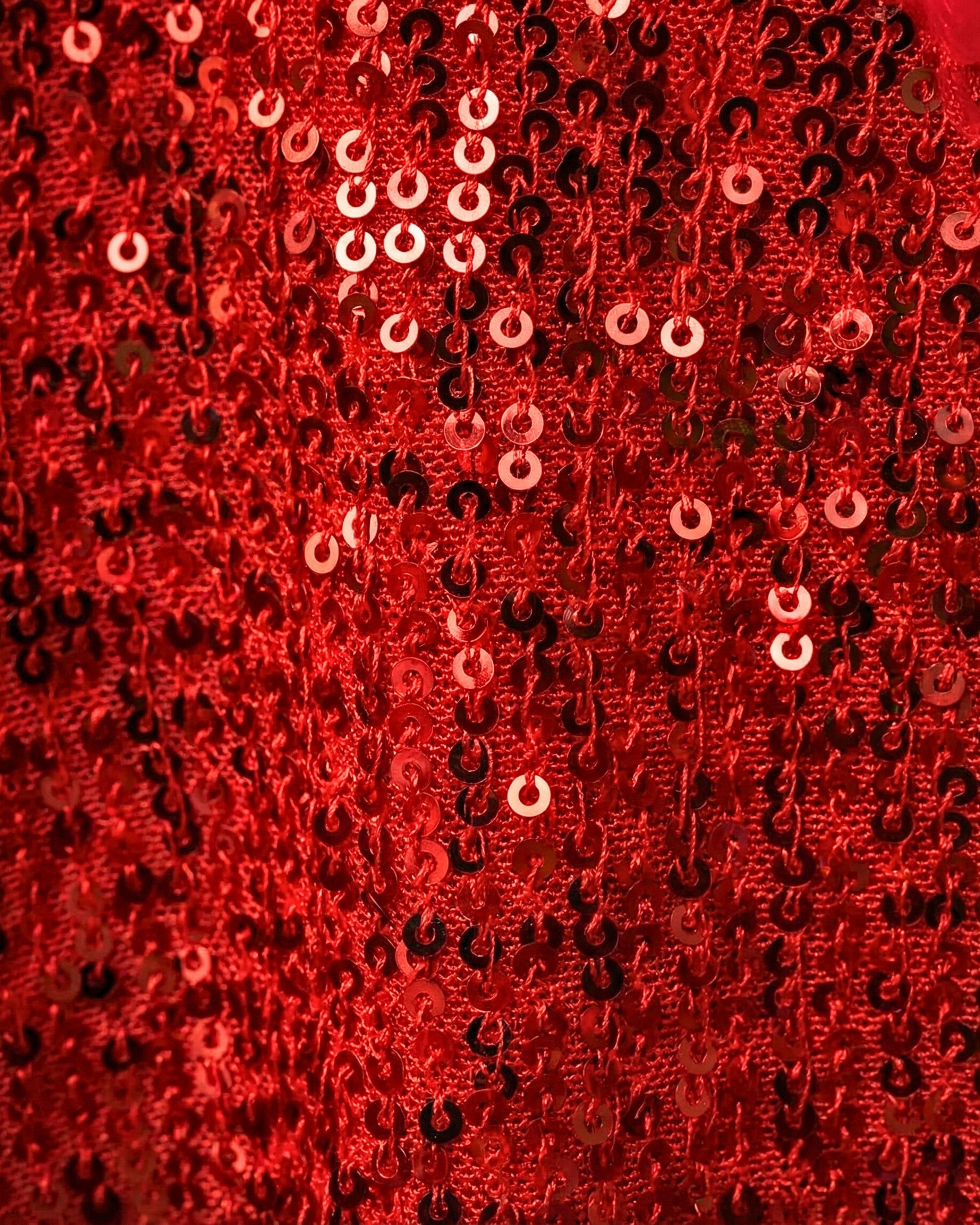 Soft Shine Özel Dikim Kız Çocuk Kırmızı Pul Payet Elbise