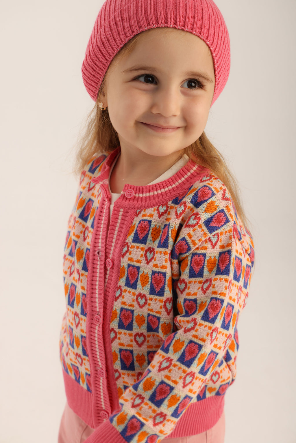 Patique Organik Pamuk Lovely Hearts 3’lü Kız Seti – (Triko Hırka + Ultra Soft Denim + T-Shirt)