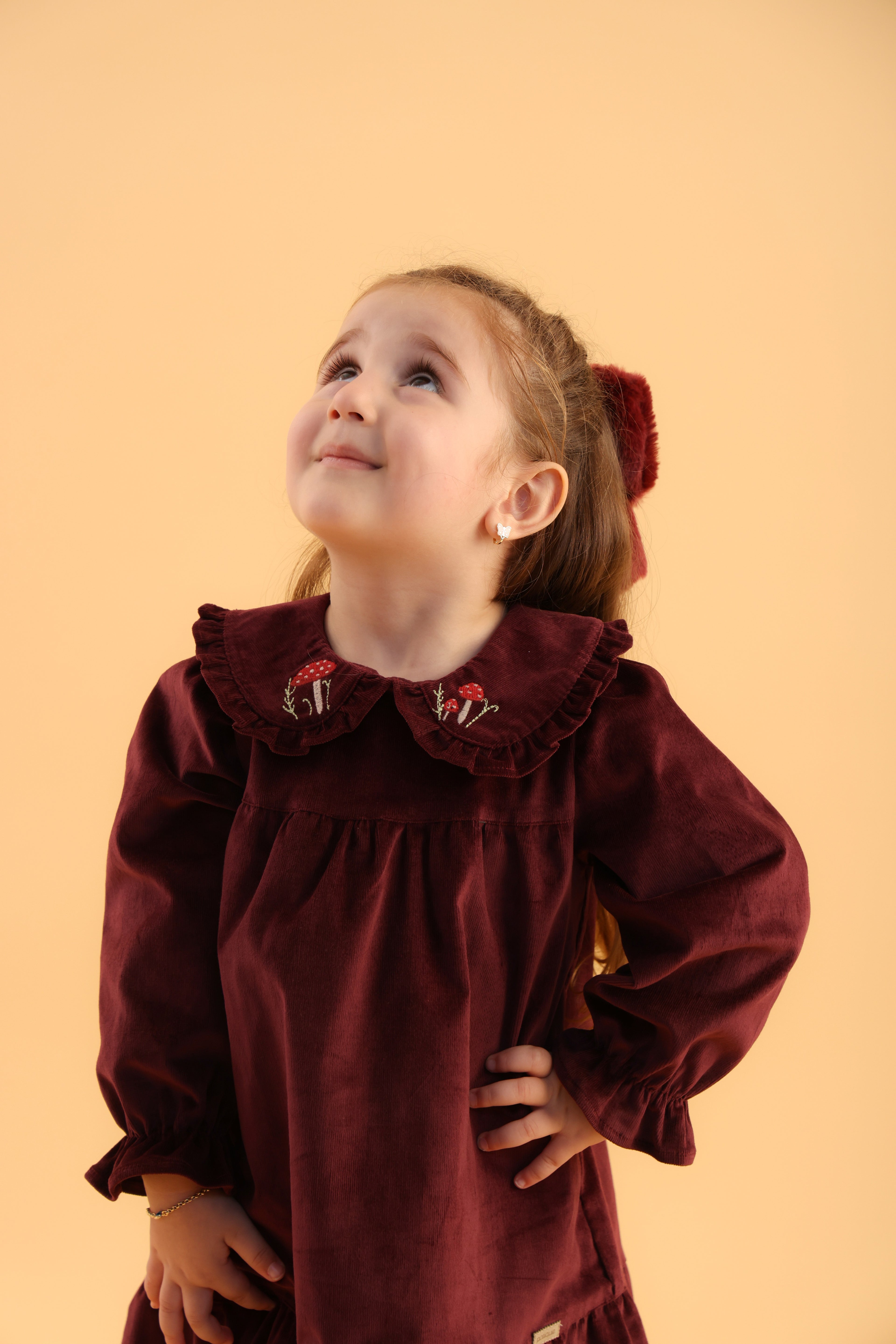 Patique Velvet Forest Dress – Kadife Yumuşak Elbise + Hediyeli Külotlu Çorap (%97 Pamuk)