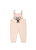 Organik Pamuk Pembe Kedi Desenli Triko Kız Bebek Takımı (Hırka & Salopet)
