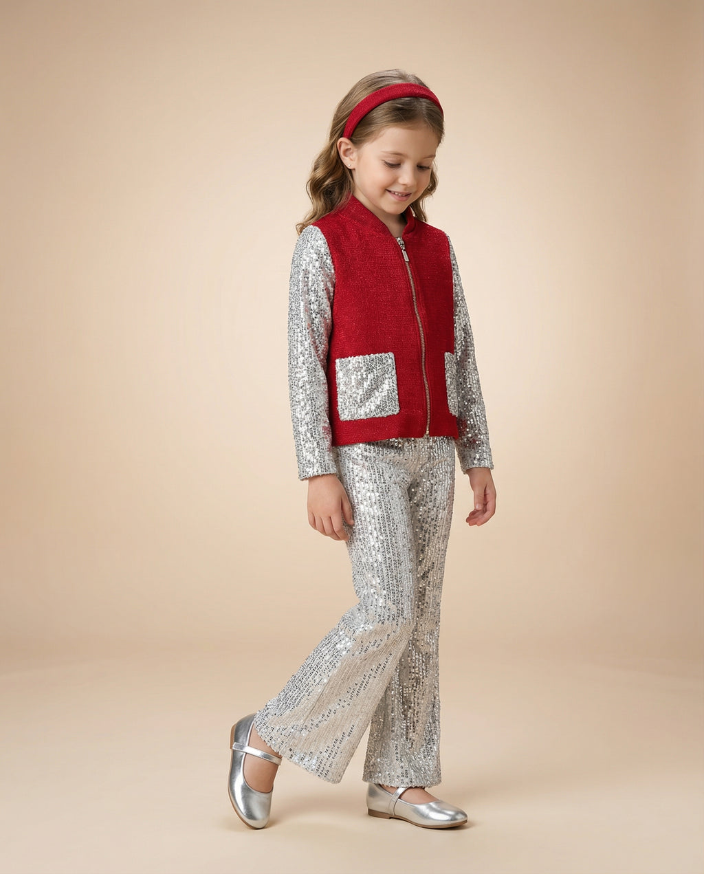 Red Sparkle Couture Set – Özel Dikim Pul Payet Ceket & Pantolon Takımı