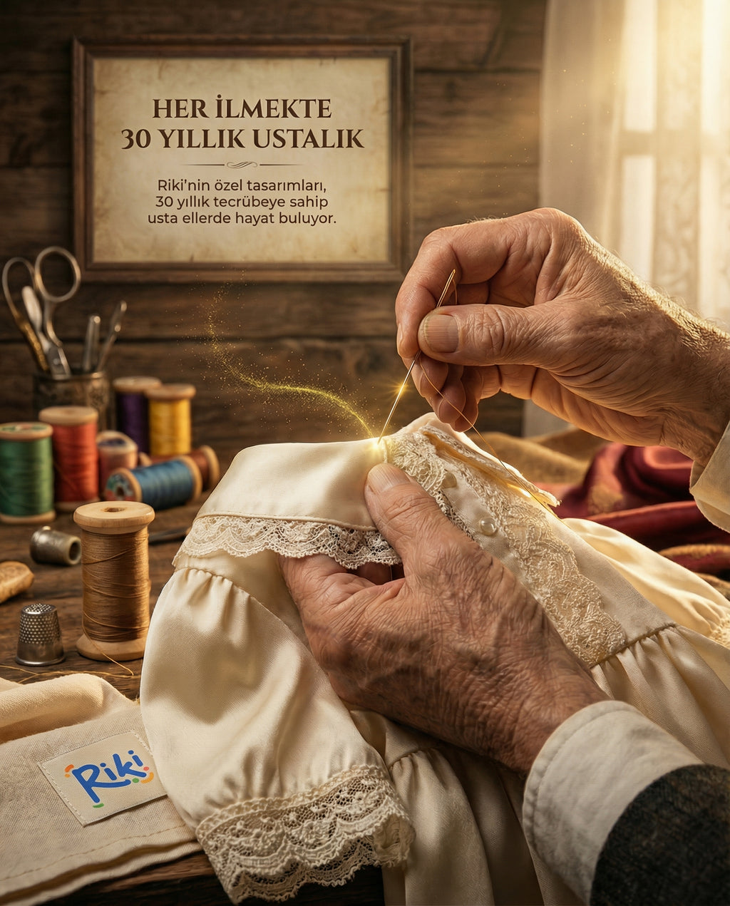 Golden Elegance Bluz – Dokulu Gold Motifli Özel Dikim