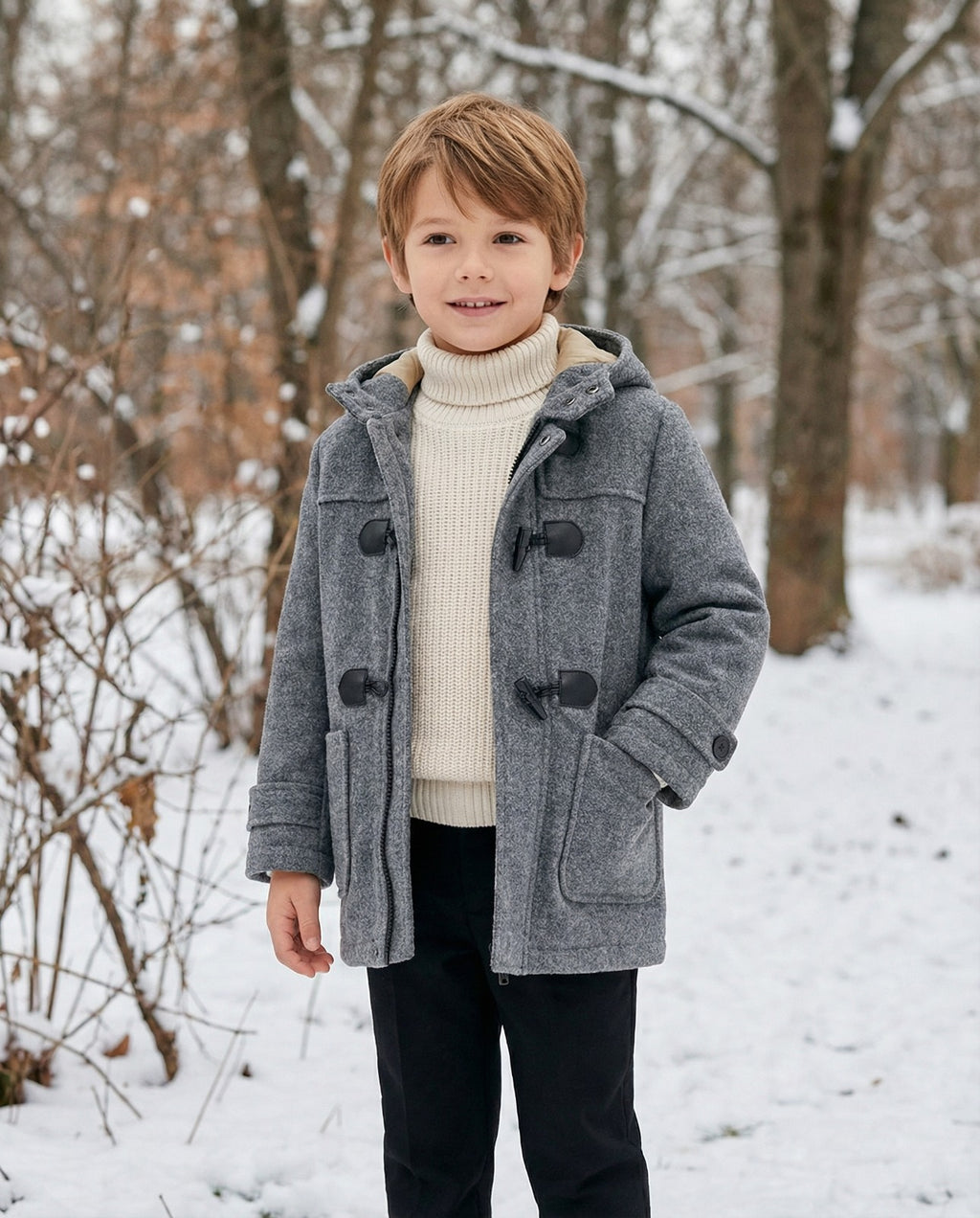 Mayoral 4472 Erkek Çocuk Füme Kaşe Kaban