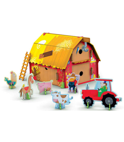 3D Çiftlik Kurma Seti + İngilizce Eğitim Kitabı | Renkli Karton Modellerle Oyun ve Öğrenme