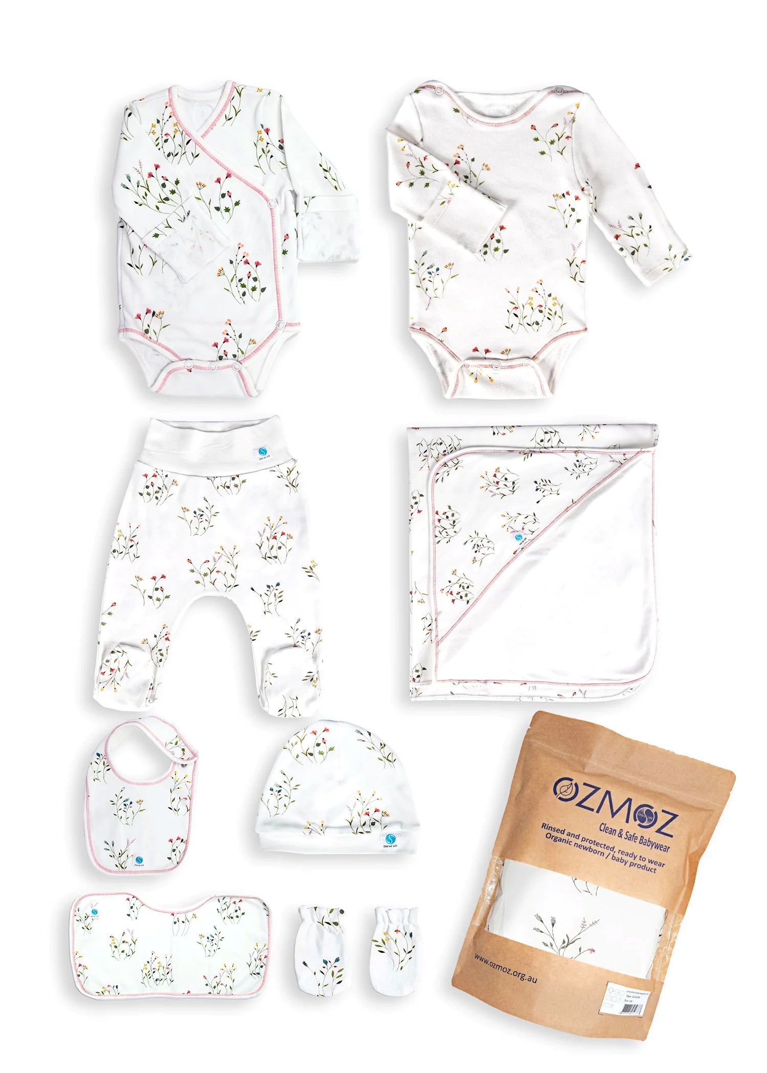 Clean&Safe GOTS Sertifikalı %100 Organik Pamuk Hastane Çıkış Seti Lavender – 8 Parça