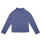 Sisley Sport indigo mavi yarım fermuarlı dik yaka kız çocuk sweatshirt, önden görünüm