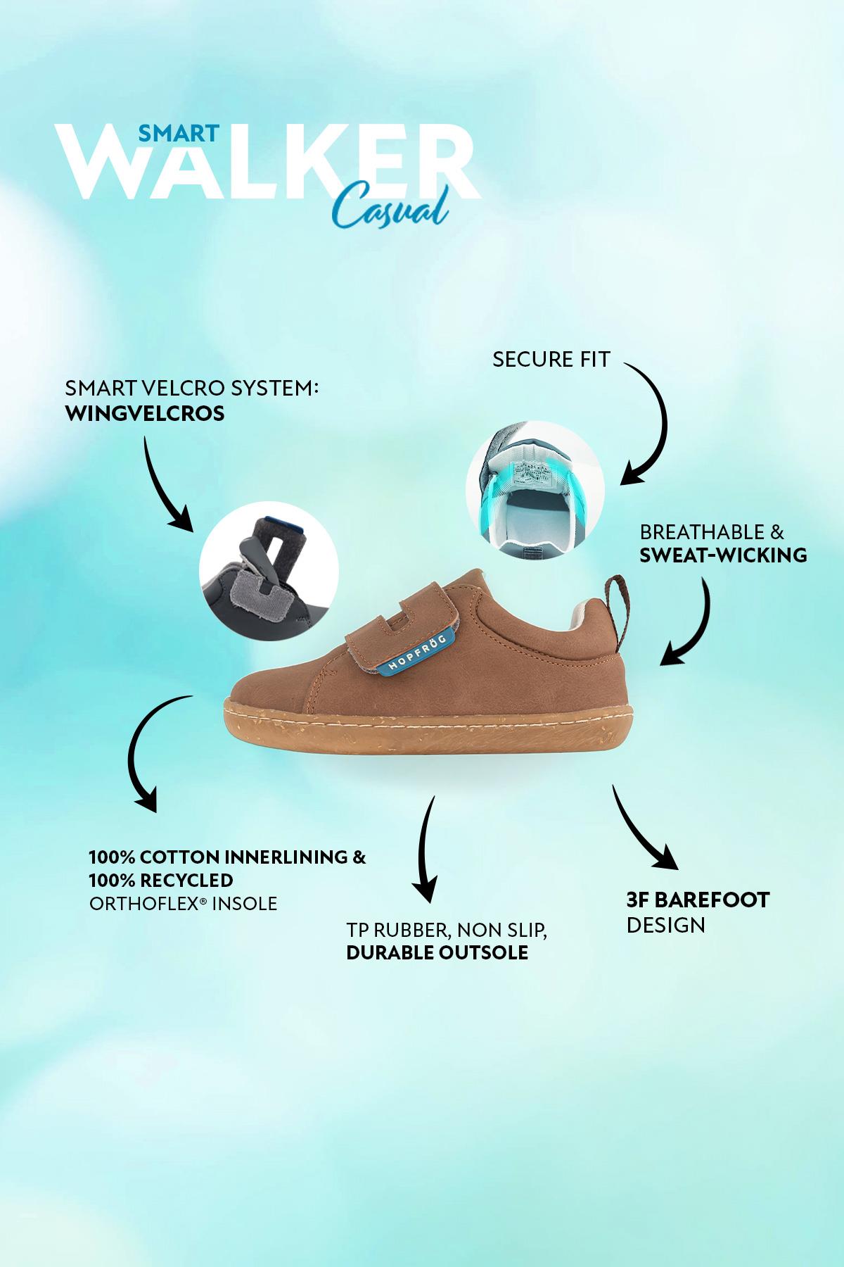 Smart Walker Casual Kahverengi Meşe Barefoot Çocuk Ayakkabı