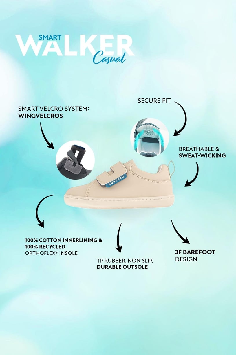 Smart Walker Casual Süper Mat Bej Barefoot Çocuk Ayakkabı
