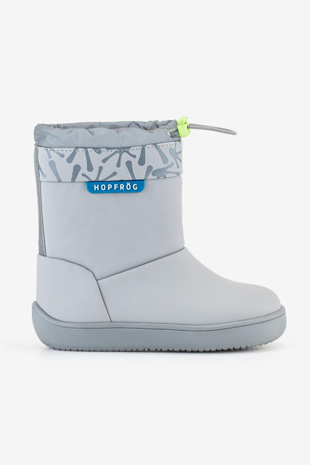 Hopfrög Rain Boots süper mat gri çocuk botu, esnek barefoot taban ve suya dayanıklı dış yüzey