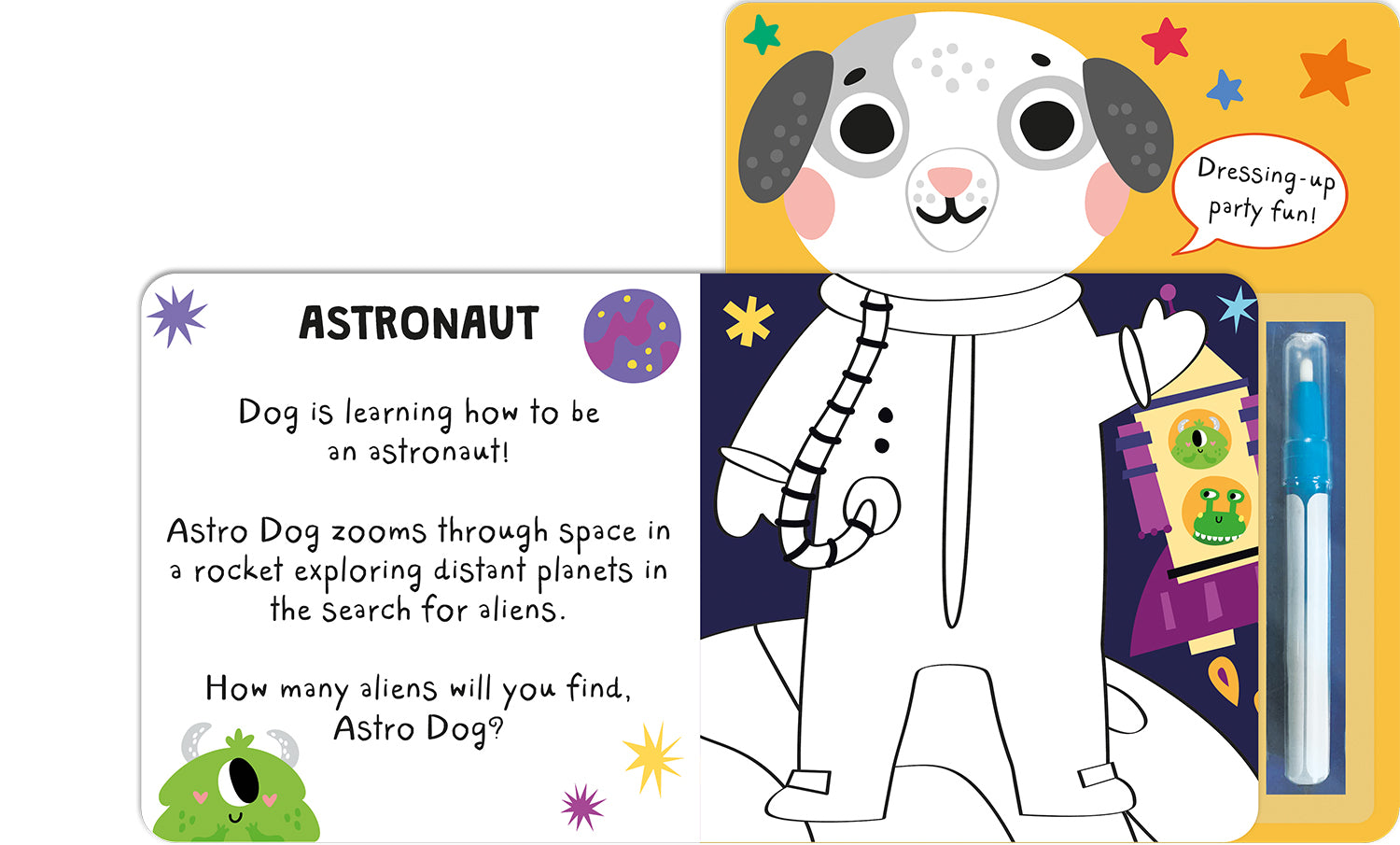 What Will You Wear, Dog? – Suyla Boyanan Kostüm Partisi Kitabı (Magic Water Painting)