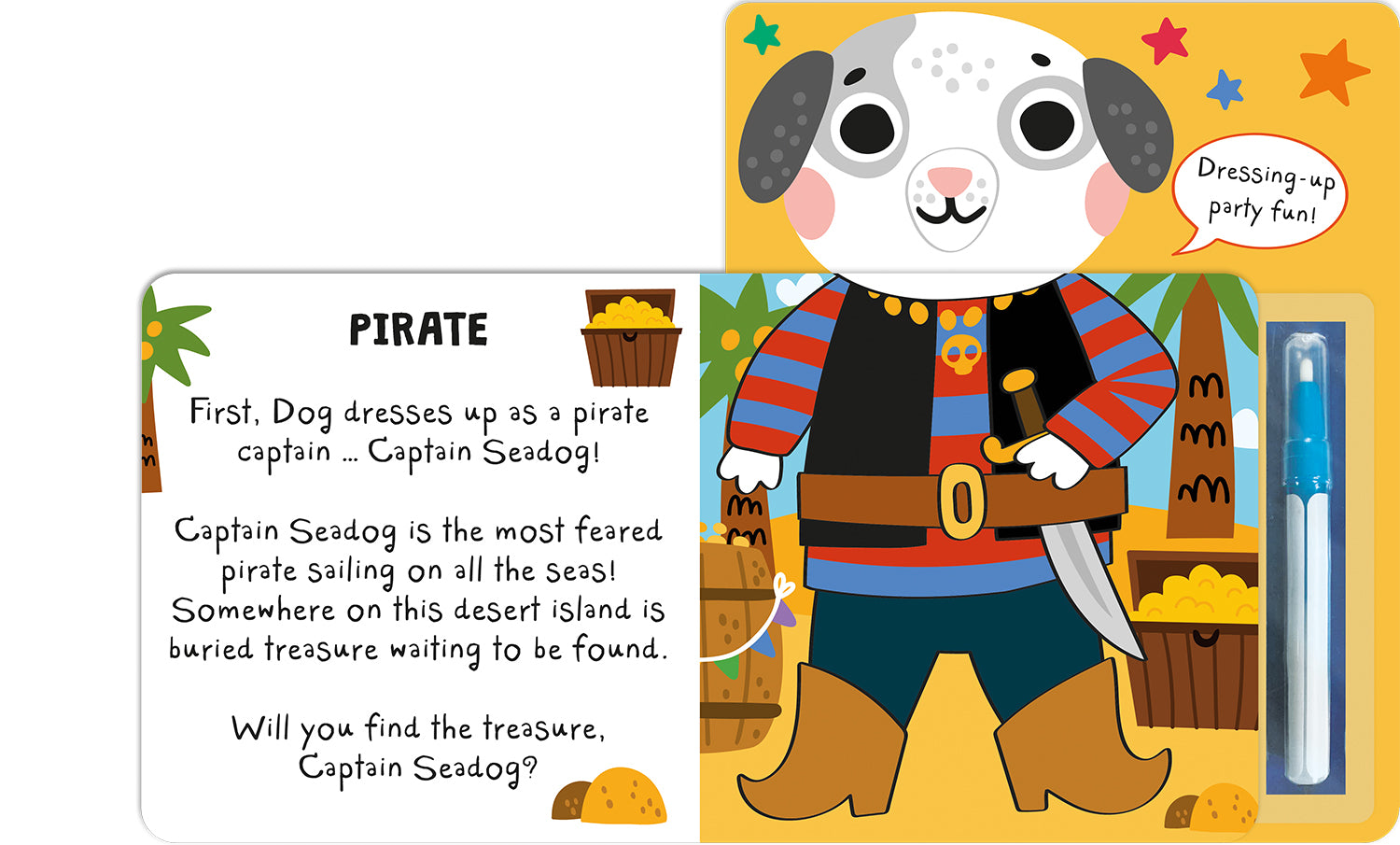 What Will You Wear, Dog? – Suyla Boyanan Kostüm Partisi Kitabı (Magic Water Painting)