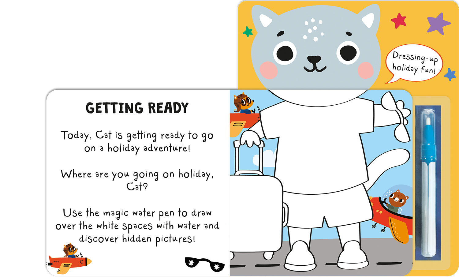 What Will You Wear, Cat? – Sihirli Su Boyama Kitabı (Tatilde Ne Giyeceksin, Kedi?)