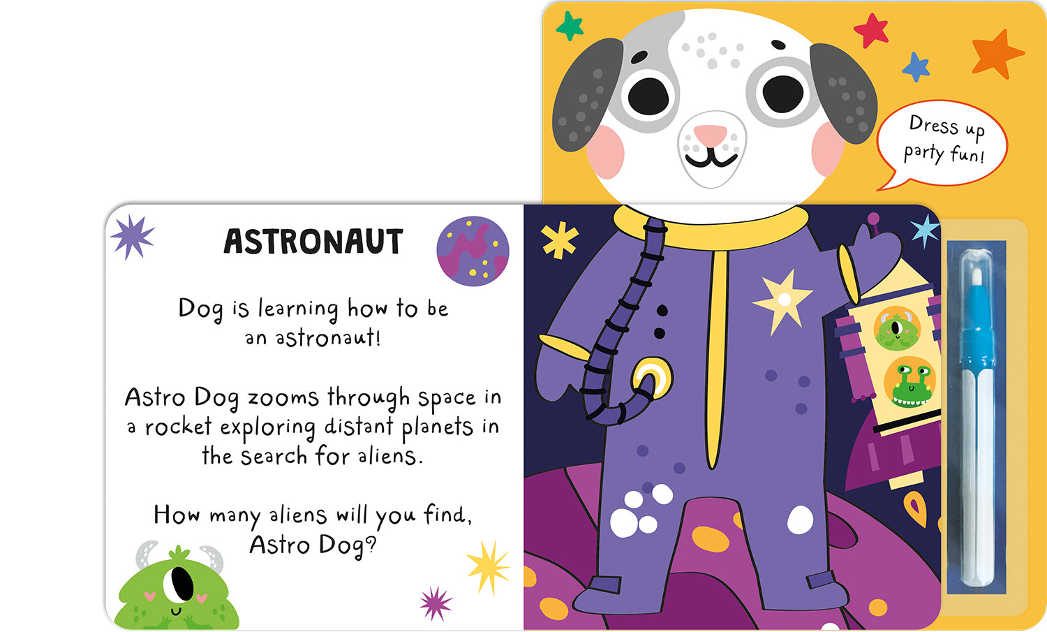 What Will You Wear, Dog? – Suyla Boyanan Kostüm Partisi Kitabı (Magic Water Painting)