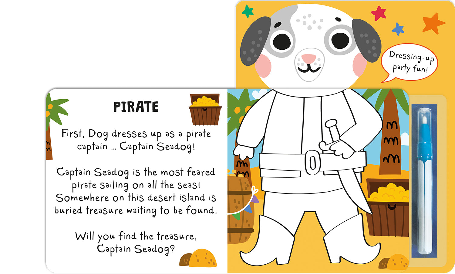 What Will You Wear, Dog? – Suyla Boyanan Kostüm Partisi Kitabı (Magic Water Painting)