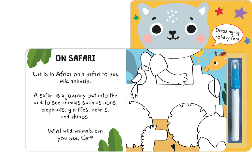 What Will You Wear, Cat? – Sihirli Su Boyama Kitabı (Tatilde Ne Giyeceksin, Kedi?)