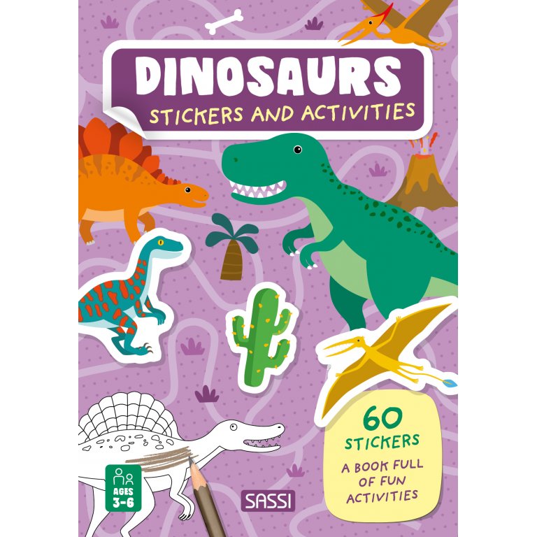 Stickers and Activities: Dinosaurs - Dinozor Temalı Stickerlı Etkinlik Kitabı (3+ Yaş)