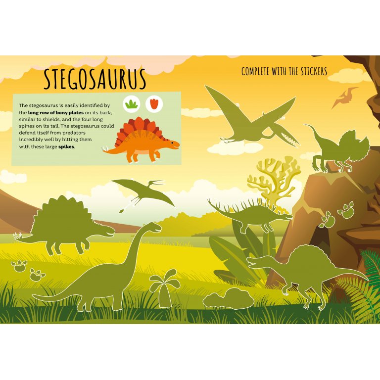 Stickers and Activities: Dinosaurs - Dinozor Temalı Stickerlı Etkinlik Kitabı (3+ Yaş)
