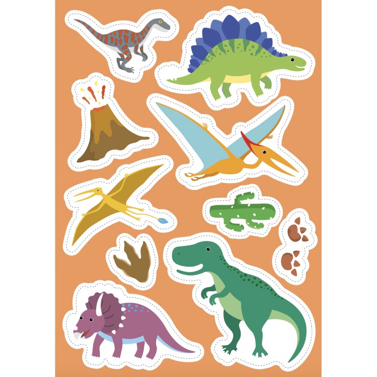Stickers and Activities: Dinosaurs - Dinozor Temalı Stickerlı Etkinlik Kitabı (3+ Yaş)