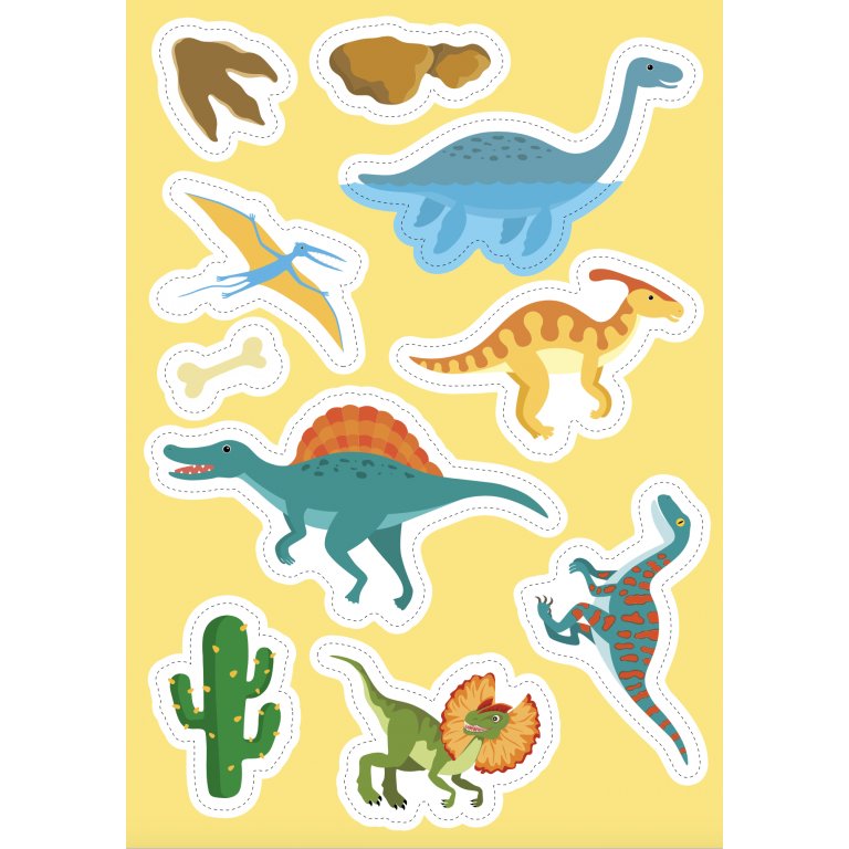 Stickers and Activities: Dinosaurs - Dinozor Temalı Stickerlı Etkinlik Kitabı (3+ Yaş)