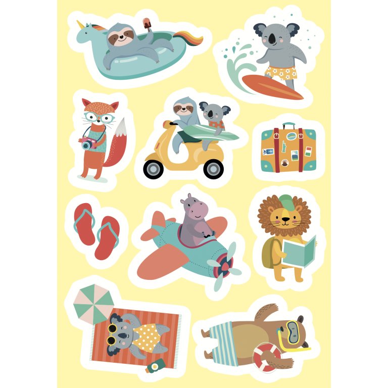 Stickers and Activities: Holidays - Tatil Temalı Stickerlı Etkinlik Kitabı (3+ Yaş)