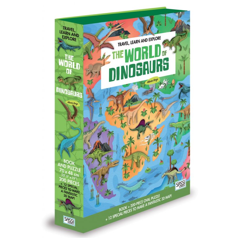 Travel Learn and Explore: Dinozorların Dünyası - 200 Parça Puzzle ve Kitap Seti