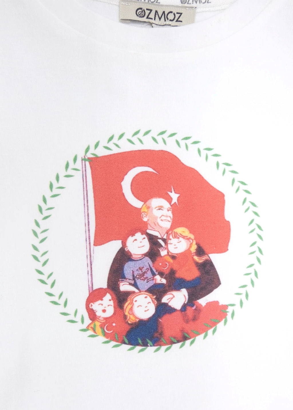 Organik Atatürk Baskılı Uzun Kollu Unisex Çocuk Üst | GOTS Sertifikalı %100 Pamuk